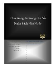 Đề tài Thực trạng thu trong cân đối ngân sách Nhà nước