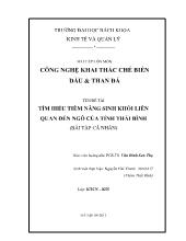 Đề tài TÌM HIỂU TIỀM NĂNG SINH KHỐI LIÊN QUAN ĐẾN NGÔ CỦA TỈNH THÁI BÌNH