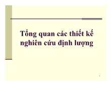 Đề tài Tổng quan các thiết kế nghiên cứu định lượng