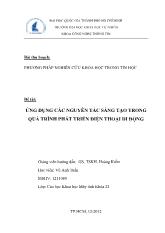 Đề tài Ứng dụng các nguyên tắc sáng tạo trong quá trình phát triển điện thoại di động