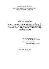 Đề tài ỨNG DỤNG CỦA 40 NGUYÊN LÝ SÁNG TẠO TRONG CÔNG NGHỆ PHẦN MỀM