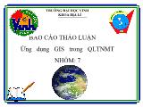 Đề tài Ứng dụng GIS trong QLTNMT