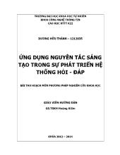 Đề tài Ứng dụng nguyên tắc sáng tạo trong sự phát triển hệ thống hỏi đáp