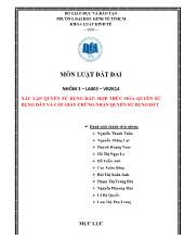 Đề tài Xác lập quyền sử dụng đất, hợp thức hóa quyền sử dụng đất và cấp giấy chứng nhận quyền sử dụng đất