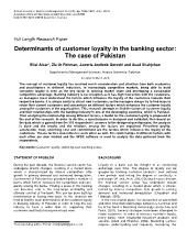 Determinants of customer loyalty in the banking sector: The case of Pakistan