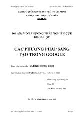 Đồ án Các phương pháp sáng tạo trong google