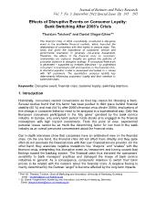 Effects of Disruptive Events on Consumer Loyalty: Bank Switching After 2008’s Crisis