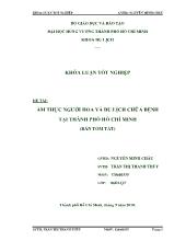 Khóa luận Ẩm thực người Hoa và du lịch chữa bệnh tại Thành phố Hồ Chí Minh (bản tóm tắt)