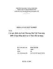 Khóa luận Các quy định của Luật Thƣơng Mại Việt Nam năm 2005 về hợp đồng dịch vụ và Thực tiễn áp dụng
