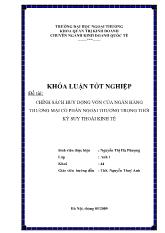 Khóa luận Chính sách huy động vốn của ngân hàng thương mại cổ phần ngoại thương trong thời kỳ suy thoái kinh tế