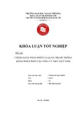 Khóa luận Chính sách phân phối và quản trị hệ thống kênh phân phối tại công ty P&G Việt Nam