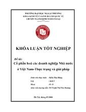 Khóa luận Cổ phần hóa các doanh nghiệp Nhà nước ở Việt Nam: Thực trạng và giải pháp