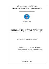 Khóa luận Giải pháp Marketing nhằm đẩy mạnh tiêu thụ sản phẩm của công ty TNHH gas Petrolimex Hải Phòng