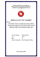 Khóa luận Giải pháp nâng cao hiệu quả hoạt động thanh toán quốc tế tại ngân hàng ngoại thương Việt Nam giai đoạn 2008-2013