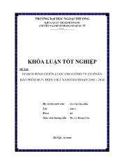 Khóa luận Hoạch định chiến lược cho công ty cổ phần bảo hiểm bưu điện Việt Nam giai đoạn 2009-2014