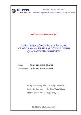 Khóa luận Hoàn thiện công tác tuyển dụng và đào tạo nhân sự tại công ty TNHH quà tặng Thảo Nguyên