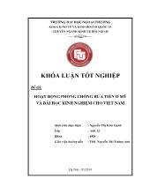 Khóa luận Hoạt động phòng chống rửa tiền ở Mỹ và bài học kinh nghiệm cho Việt Nam