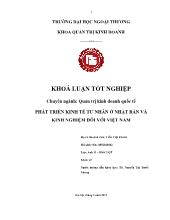 Khóa luận Phát triển kinh tế tư nhân ở Nhật Bản và kinh nghiệm đối với Việt Nam