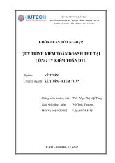 Khóa luận Quy trình kiểm toán doanh thu tại công ty kiểm toán DTL