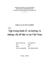 Khóa luận Tập trung kinh tế: xu hướng và những vấn đề đặt ra tại Việt Nam