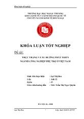 Khóa luận Thực trạng và xu hướng phát triển ngành công nghiệp phụ trợ ở Việt Nam