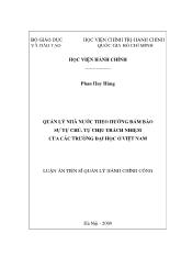 Luận án Quản lý nhà nước theo hướng đảm bảo sự tự chủ, tự chịu trách nhiệm của các trường đại học ở Việt Nam