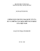 Luận văn Chính sách thương mại quốc tế của EU và những tác động đến xuất khẩu của Việt Nam