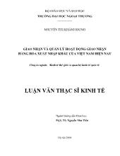 Luận văn Giao nhận và quản lý hoạt động giao nhận hàng hóa xuất nhập khẩu của Việt Nam hiện nay