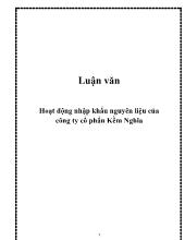 Luận văn Hoạt động nhập khẩu nguyên liệu của công ty cổ phần Kềm Nghĩa