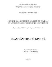 Luận văn Mô hình giao dịch thương mại điện tử của Hoa Kỳ và một số bài học kinh nghiệm cho Việt Nam