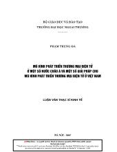Luận văn Mô hình phát triển thương mại điện tử ở một số nước châu Á và một số giải pháp cho mô hình phát triển thương mại điện tử ở Việt Nam