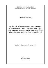 Luận văn Quản lý rủi ro trong hoạt động kinh doanh xuất nhập khẩu của các doanh nghiệp Việt Nam đáp ứng yêu cầu hội nhập kinh tế quốc tế