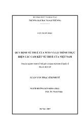 Luận văn Quy định về thuế của WTO và lộ trình thực hiện các cam kết về thuế của Việt Nam