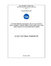 Luận văn Tài trợ thương mại quốc tế của ngân hàng nông nghiệp và phát triển nông thôn Việt Nam: Thực trạng và giải pháp phát triển