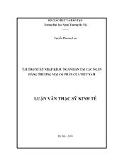 Luận văn Tài trợ xuất nhập khẩu ngắn hạn tại các ngân hàng thương mại cổ phần của Việt Nam