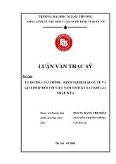 Luận văn Tự do tài chính - Kinh nghiệm quốc tế và giải pháp đối với Việt Nam thời kỳ sau khi gia nhập WTO