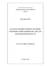 Luận văn Xây dựng mô hình tập đoàn tài chính ngân hàng ở Việt Nam đáp ứng yêu cầu hội nhập kinh tế quốc tế
