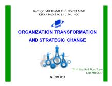 ORGANIZATION TRANSFORMATION AND STRATEGIC CHANGE