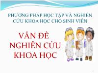 Phương pháp học tập và nghiên cứu khoa học cho sinh viên