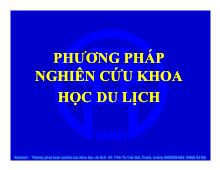 Phương pháp nghiên cứu khoa họcdu lịch