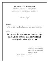 Tiểu luận Áp dụng các phương pháp sáng tạo khoa học trong quá trình phát triển máy tính xách tay