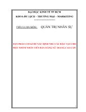 Tiểu luận Bạn phải làm gì để xác định nhu cầu đào tạo cho một nhóm nhân viên bán hàng nữ trang cao cấp