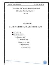 Tiểu luận Cá nhân kinh doanh và hộ kinh doanh