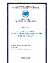 Tiểu luận Các phương thức các doanh nghiệp phát hành chứng khoán