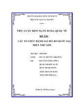 Tiểu luận Các tổ chức đánh giá rủi ro quốc gia trên thế giới