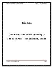 Tiểu luận Chiến lược kinh doanh của công ty Tân Hiệp Phát – sản phẩm Dr. Thanh