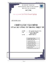 Tiểu luận Chiến lược tài chính của các công ty trong thực tế