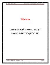 Tiểu luận Chuyển giá trong hoạt động đầu tư quốc tế