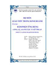 Tiểu luận Đàm phán ứng dụng công cụ, sách lược và kỹ thuật
