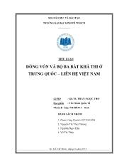 Tiểu luận Dòng vốn và bộ ba bất khả thi ở Trung Quốc - Liên hệ Việt Nam